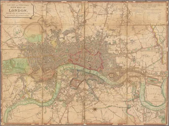 Laurie und Whittles neue Karte von London und Umgebung, einschließlich der jüngsten Verbesserungen