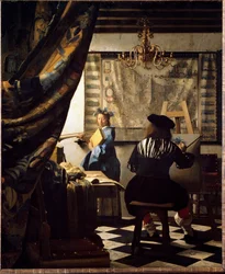 Die Kunst der Malerei oder Maler in seinem Atelier