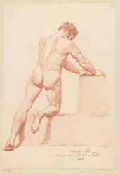 Kniender männlicher Akt, von hinten gesehen (2. Preis 1812)