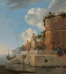 Eine Küstenruine in Italien