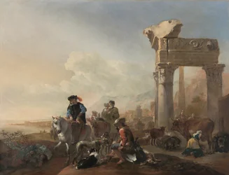 Jäger in der Nähe von Ruinen, 1648