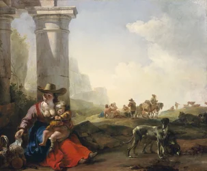 Italienische Bauern zwischen Ruinen, um 1649-50