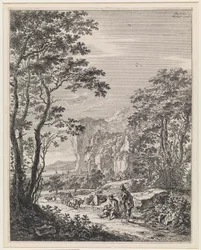 Landschaft mit einem Ochsenkarren, Ansicht zwischen Ancona und Senigallia