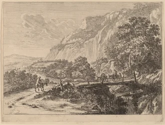Die Holzbrücke bei Sulmona, in der Nähe von Tivoli