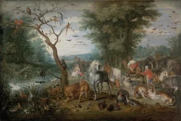 Paradieslandschaft mit Tieren