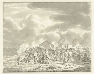 Die Überschwemmung des Diemerzeedijk bei Amsterdam, 1776