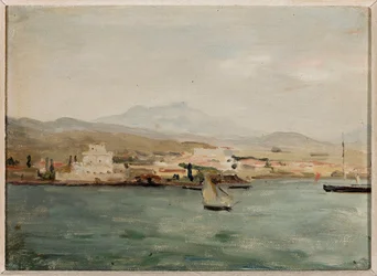 Blick auf den Hafen von Thessaloniki. Von der Reise nach Palästina