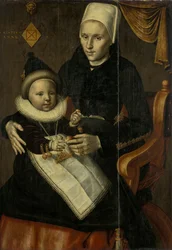 Mutter und Kind in Noord-Holland-Kostüm