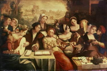 Der verlorene Sohn beim Festen mit Huren