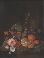 Blumen und Früchte