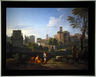 Satz von vier Capriccios; (4) Bögen von Konstantin und Titus, Turm des Kapitols, Tempel der Venus und der Uhrturm von Santa Francesca Romana