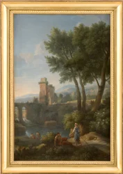 Landschaft mit Brücke