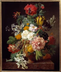 Blumenvase mit zerbrochener Knolle