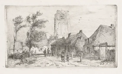 Dorfansicht mit Kirchturm