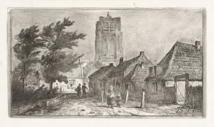 Dorfansicht mit Kirchturm