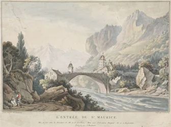 Ansicht der Brücke bei Saint Maurice in der Schweiz