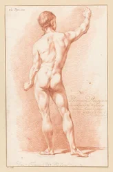 Stehender männlicher Akt von hinten gesehen (1. Preis 1767)