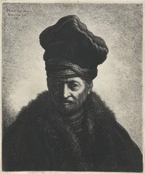 Büste eines Mannes mit Pelzmütze