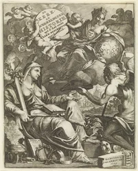 Allegorie auf die Kirchen- und Weltgeschichte (Titelblatt für Willem Goeree, De kerklyke en weereldlyke historien. 1729)
