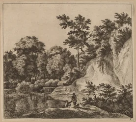 Landschaft mit Fluss und Felsen