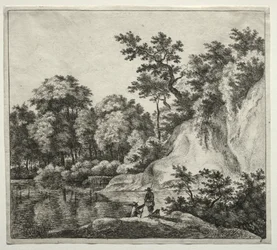 Der vom Fluss umspülte Felsen