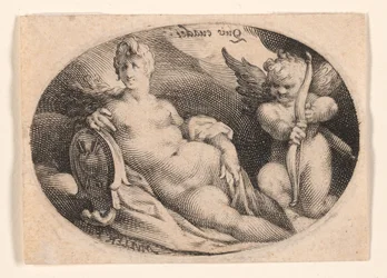 Venus und Amor in den Wolken