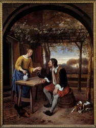 Die Rast des Reisenden. Gemälde von Jan Steen (1626-1679)