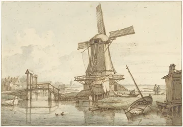 Landschaft mit Windmühle