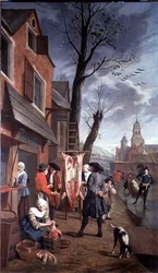 Vor dem Metzger (eine von vier)