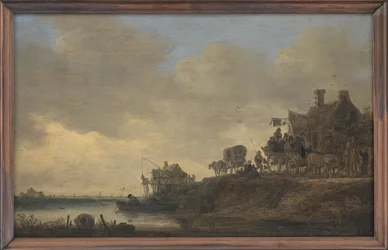 Flusslandschaft mit der Taverne "Schwan"