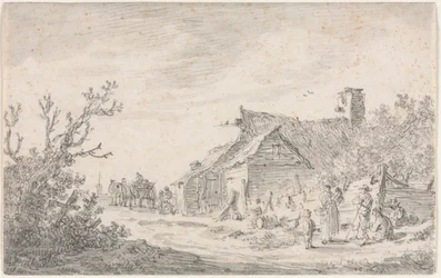 Landschaft mit einem Cottage und Figuren, 1653