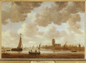 Ansicht von Dordrecht flussabwärts der Grote Kerk
