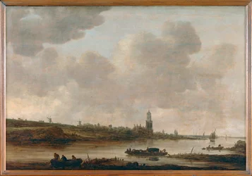 Blick auf Rhenen am Rhein mit der Kirche St. Cunera