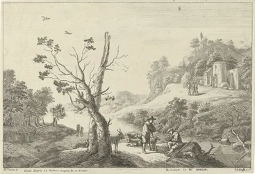 Landschaft mit einem Flötenspieler und einem Hirten