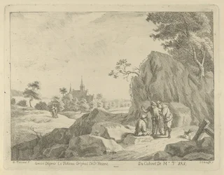 Landschaft mit Reisenden und Hirten