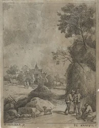 Landschaft mit Reisenden und zwei Hirten