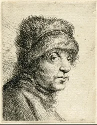 Kopf eines Mannes mit Mütze