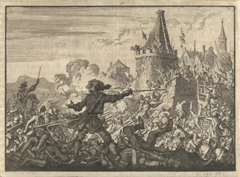 Afgeslagen bestorming van de muren van Livron, door de Hugenoten verdedigd, 1574