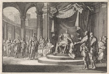Alexander und Aristobulus rechtfertigen sich vor Kaiser Augustus