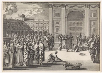 Zeremonie mit des Ehebruchs verdächtigten Frauen