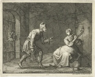 Felicitas im Gefängnis mit dem Wärter