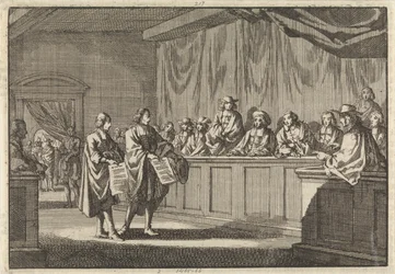 Reformierte Prediger Gilly und Courdil lesen auf der Synode in Sorges eine Erklärung vor, dass sie zur katholischen Kirche übertreten, 3. Juni 1683
