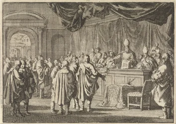 Reformierte in Ungarn vor einem Gericht von Bischöfen und anderen Katholiken, 1670