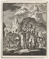 Begegnung von Pilgern in den Bergen