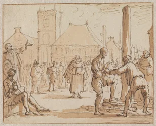 Pieter Bekjen besteigt 1569 in Amsterdam den Scheiterhaufen
