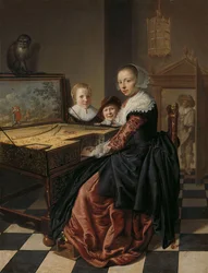 Frau, die das Virginal spielt, 1630-40