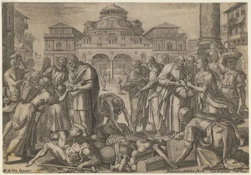 Die Apostel verteilen das Geld an die Bedürftigen, ca. 1600