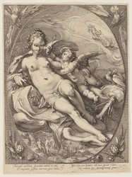 Venus und Amor, aus Drei Göttinnen in den Wolken