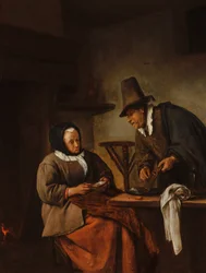 Ein altes Paar bereitet Caudle zu