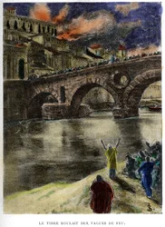 Der Tiber (Tevere) rollte Wellen aus Feuer